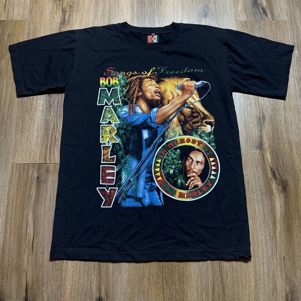 Vintage Bob Marley Shirt Mens LARGE HOT‎ ICE In Memory Reggae Legend 90s Tee